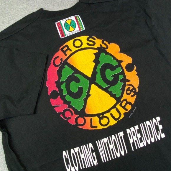 Vintage CROSS COLOURS Shirt XL Black‎ Stop D Violence Power 106 1990s Rapper USA - Picture 14 of 15